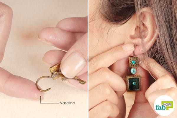 Single Step Method Apply Vaseline On The Earring Posts Before You Put It On Jewelry Hacks 600x400 1